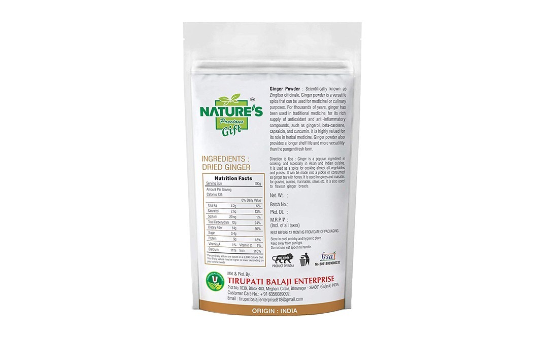 Nature's Gift Ginger Powder    Pack  100 grams